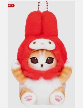 New Melody Rabbit Red Mofusand Plush Keychain Bag Key Charm Holder Toy Purse